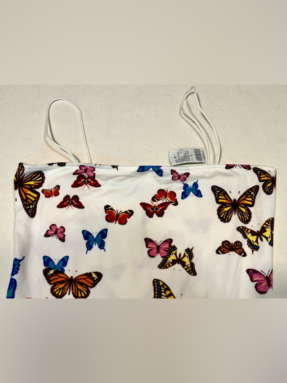 Bear Dance White Butterfly Print Mini Dress View 4